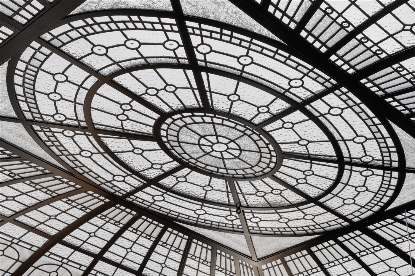 The finished glass dome from below