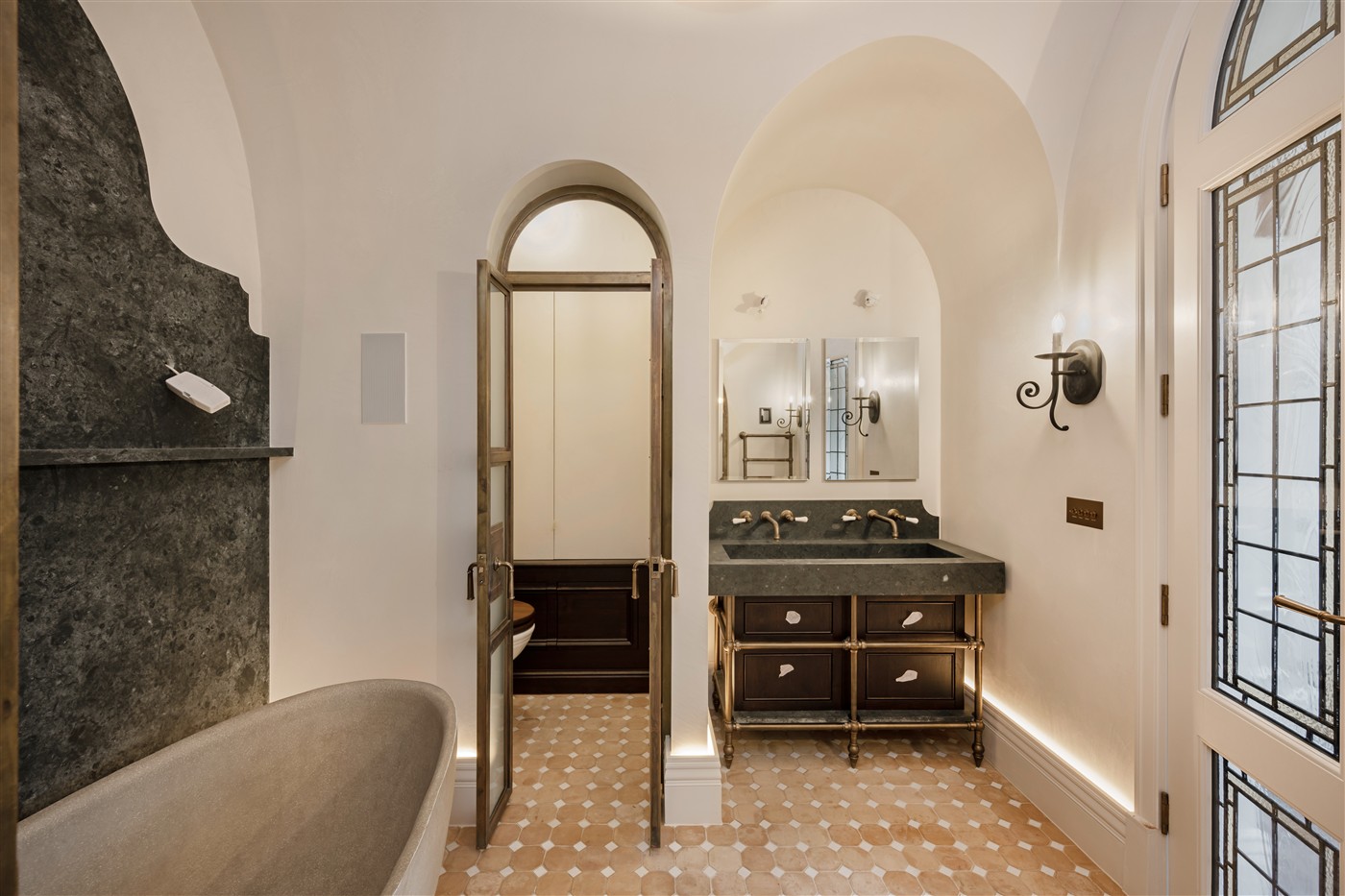 Shower doors, open