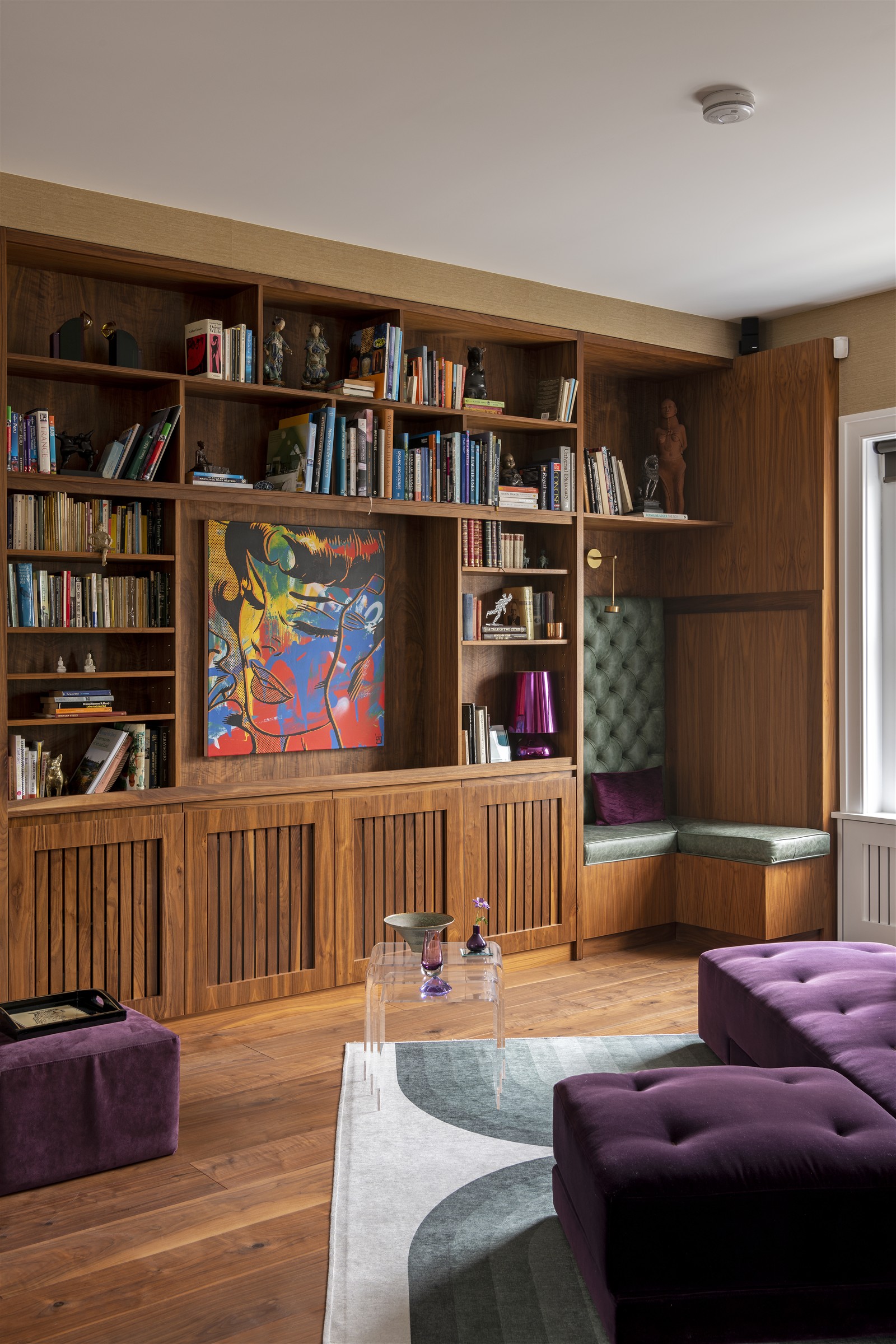 Walnut joinery, unlit