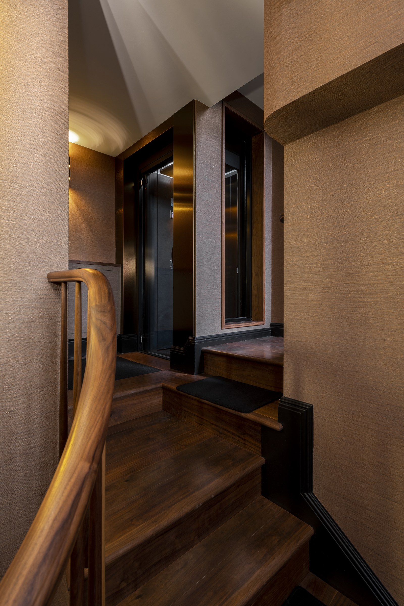 The painted stair at the arrival core
