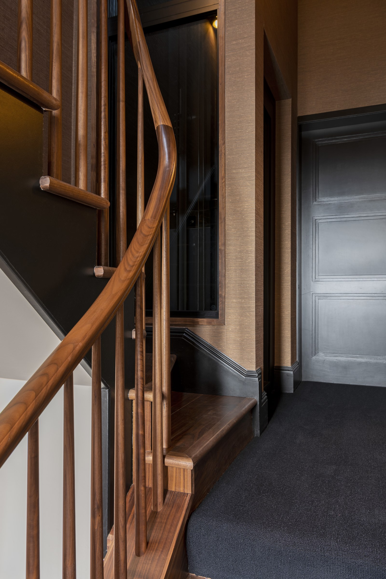 The stair, read as walnut